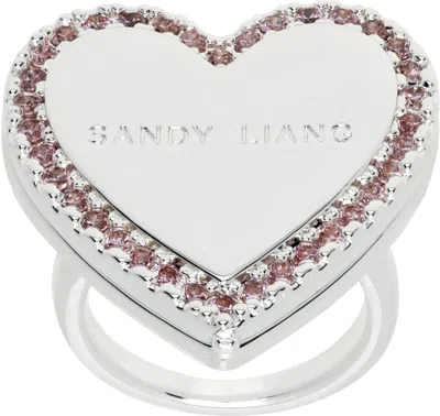 Sandy Liang Pocket Mirror Ring In Silver