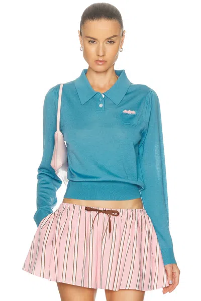 Sandy Liang Polo Sweater In Blue