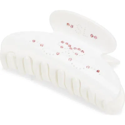 Sandy Liang Princess Crystal Embellished Claw Clip In White