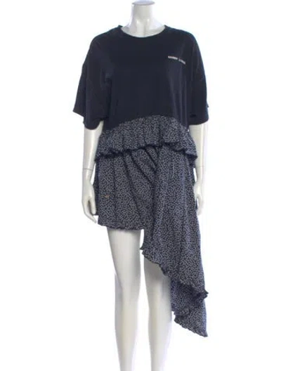 Pre-owned Sandy Liang Printed Midi Length Dress In Blue