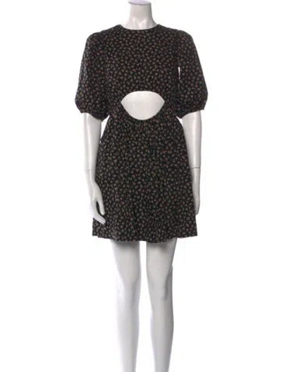 Pre-owned Sandy Liang Printed Mini Dress In Black