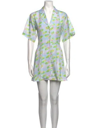 Pre-owned Sandy Liang Printed Mini Dress W/ Tags In Purple