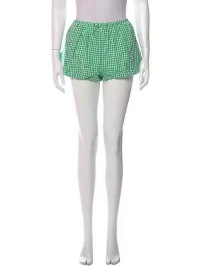 Pre-owned Sandy Liang Printed Mini Shorts W/ Tags In Black