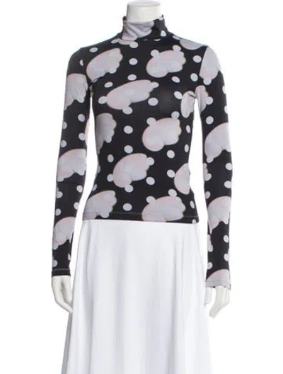 Pre-owned Sandy Liang Printed Turtleneck Top In Multi