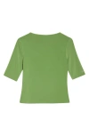 Sandy Liang Quill Jersey Top In Lime