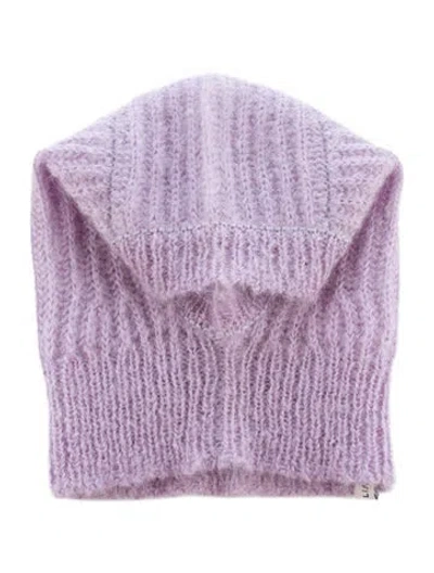 Pre-owned Sandy Liang Quilted Mohair Ski Mask W/tags In Purple