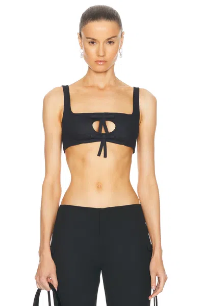 Sandy Liang Recess Bra Top In Black