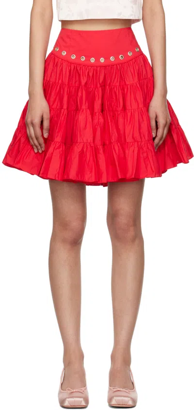 Sandy Liang Chumi Skirt Red In 616 Red