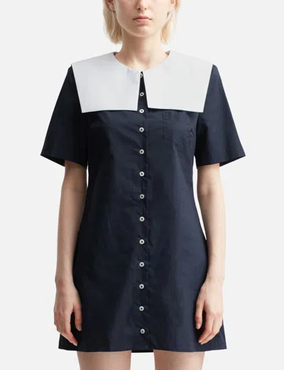 Sandy Liang Rila Shirt Dress In Blue
