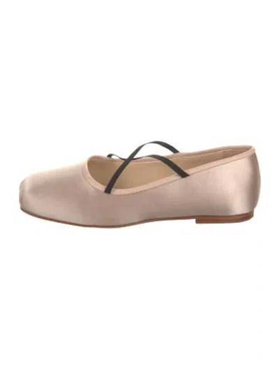 Pre-owned Sandy Liang Satin Mary Jane Flats In Pink