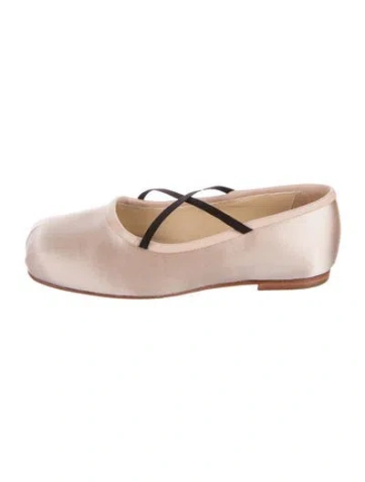 Pre-owned Sandy Liang Satin Mary Jane Flats In Pink