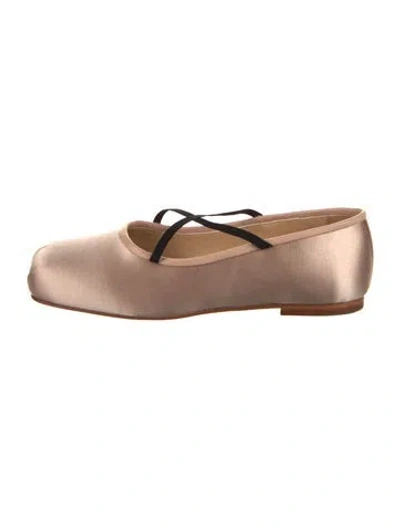 Pre-owned Sandy Liang Satin Mary Jane Flats In Pink