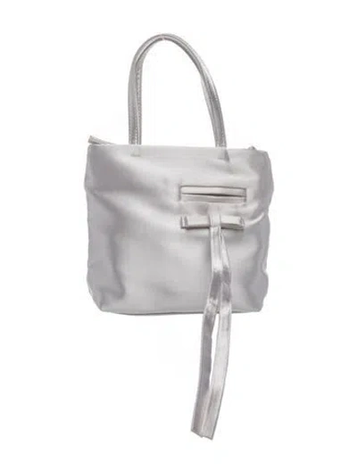 Pre-owned Sandy Liang Satin Top Handle Bag In White