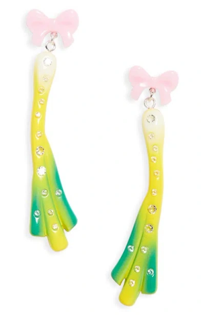 Sandy Liang Scallionette Drop Earrings In Green
