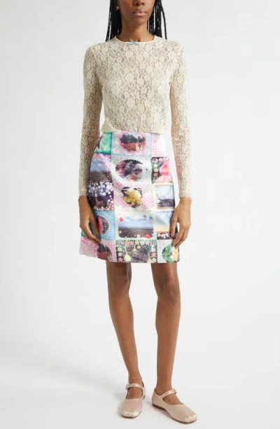 Sandy Liang Scoby Long Sleeve Lace Top In White