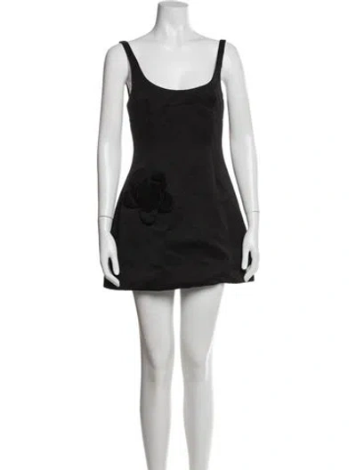 Pre-owned Sandy Liang Scoop Neck Mini Dress In Black