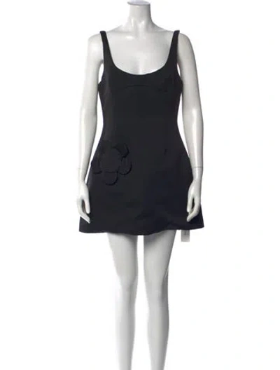 Pre-owned Sandy Liang Scoop Neck Mini Dress In Black