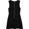 Sandy Liang Womens Black Serrano Button-down Knitted Mini Dress In Black