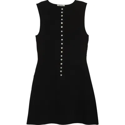 Sandy Liang Womens Black Serrano Button-down Knitted Mini Dress
