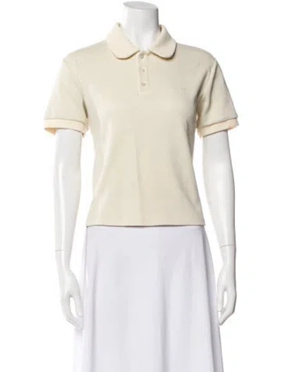 Pre-owned Sandy Liang Short Sleeve Polo In Neutral