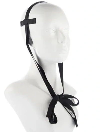 Pre-owned Sandy Liang Silk Bow-embellished Headband In Black