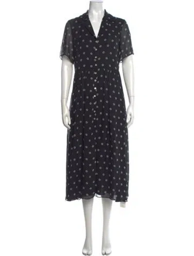 Pre-owned Sandy Liang Silk Long Dress In Black