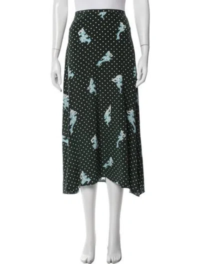 Pre-owned Sandy Liang Silk Long Skirt In Black