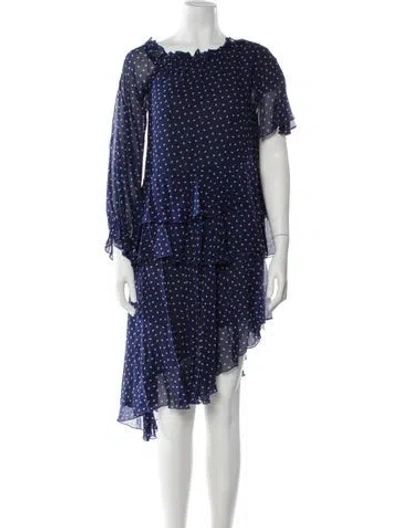 Pre-owned Sandy Liang Silk Midi Length Dress In Blue