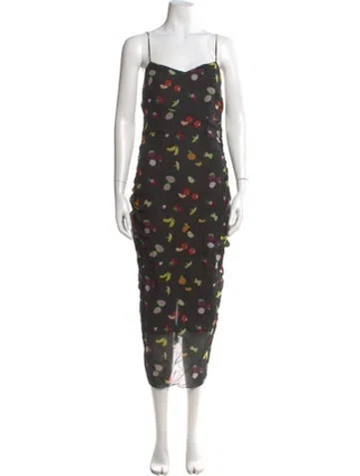 Pre-owned Sandy Liang Silk Midi Length Dress In Multi