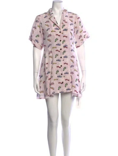 Pre-owned Sandy Liang Silk Mini Dress In Pink