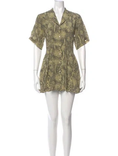 Pre-owned Sandy Liang Silk Mini Dress In Yellow