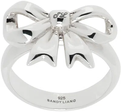Sandy Liang Silver Cinta Ring In Metallic