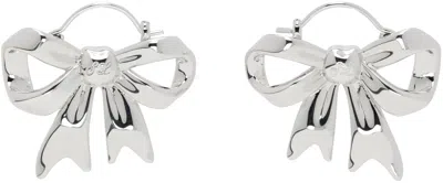 Sandy Liang Silver Monyo Hoop Earrings In Sterling Silver