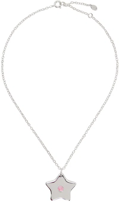 Sandy Liang Silver Sparkles 2.0 Necklace In Metallic