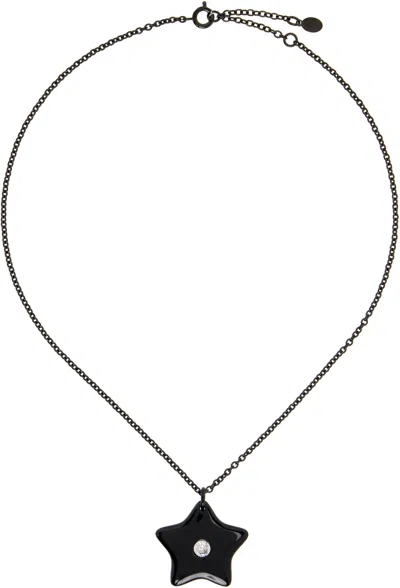Sandy Liang Sparkles 2.0 Necklace In Black