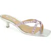 Sandy Liang Spy Kitten Heel Sandal In Metallic Pink