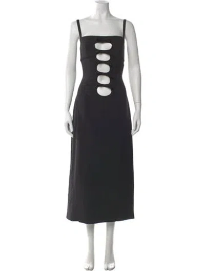 Pre-owned Sandy Liang Square Neckline Long Dress W/ Tags In Black