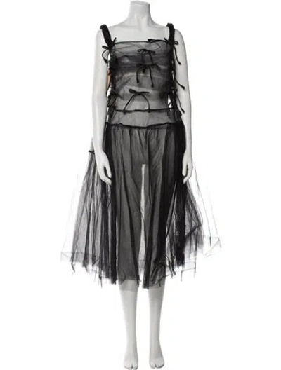 Pre-owned Sandy Liang Square Neckline Midi Length Dress W/ Tags In Multi