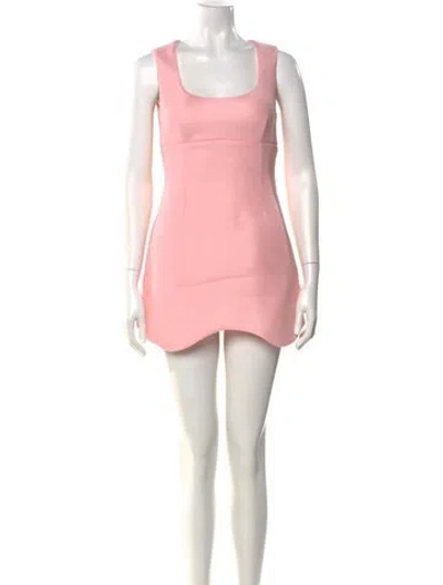 Pre-owned Sandy Liang Square Neckline Mini Dress In Pink