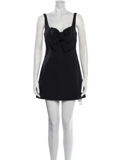 Pre-owned Sandy Liang Square Neckline Mini Dress W/ Tags In Black