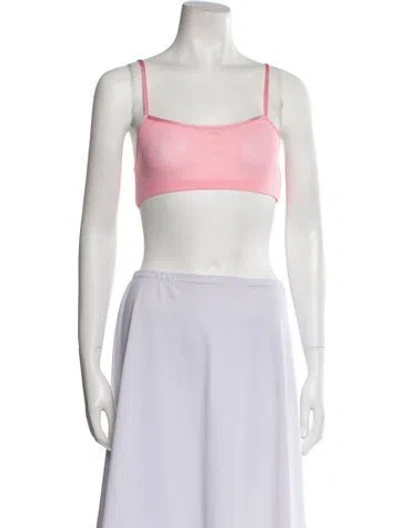 Pre-owned Sandy Liang Square Neckline Sleeveless Crop Top In Brown