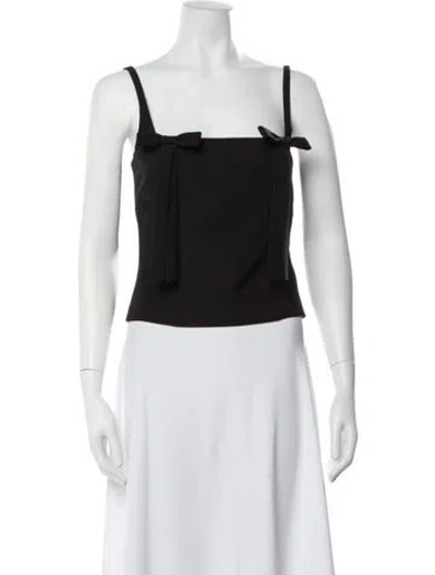 Pre-owned Sandy Liang Square Neckline Sleeveless Top In Black