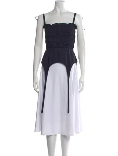 Pre-owned Sandy Liang Square Neckline Sleeveless Top In Blue
