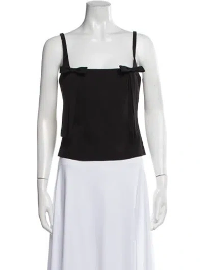 Pre-owned Sandy Liang Square Neckline Sleeveless Top In Brown