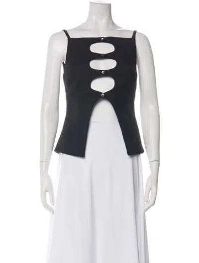 Pre-owned Sandy Liang Square Neckline Sleeveless Top In Green