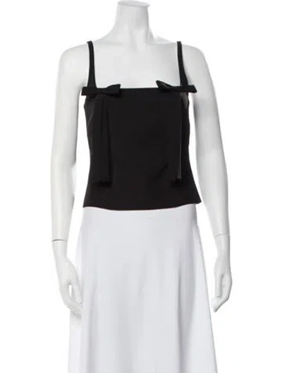 Pre-owned Sandy Liang Square Neckline Sleeveless Top W/ Tags In Black