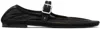 Sandy Liang Ssense Exclusive Black Mary Jane Mesh Ballerina Flats In Black
