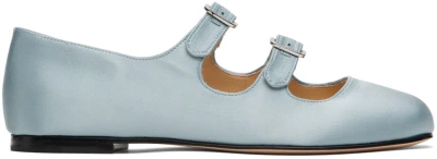Sandy Liang Ssense Exclusive Blue Mj Double Strap Ballerina Flats In 691 Ice Blue
