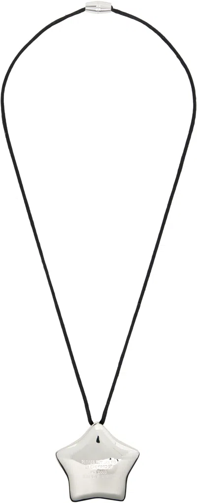 Sandy Liang Star Pouch Necklace In Silver