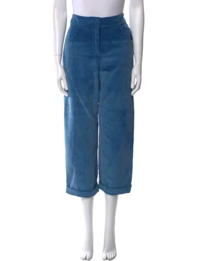Pre-owned Sandy Liang Straight Leg Pants In Blue